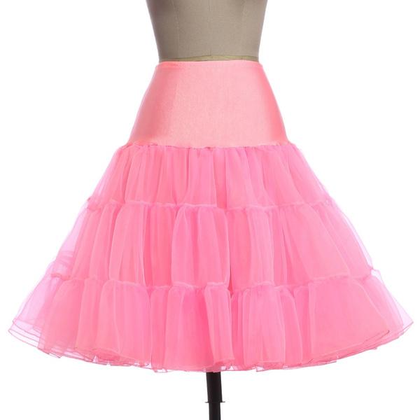 Petticoat Unterrock Damen Retro Vintage Rock Kleid Krinoline Petticoat Rockabilly Unterrock für Hochzeit M rosa