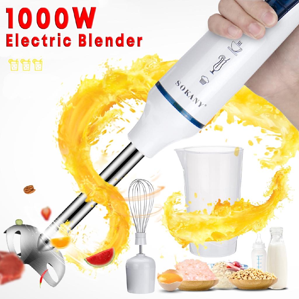 Elektrischer Stabmixer 3 in 1 1000W Eiermixer Home Kitchen Mixer Babynahrung Grinder Stick