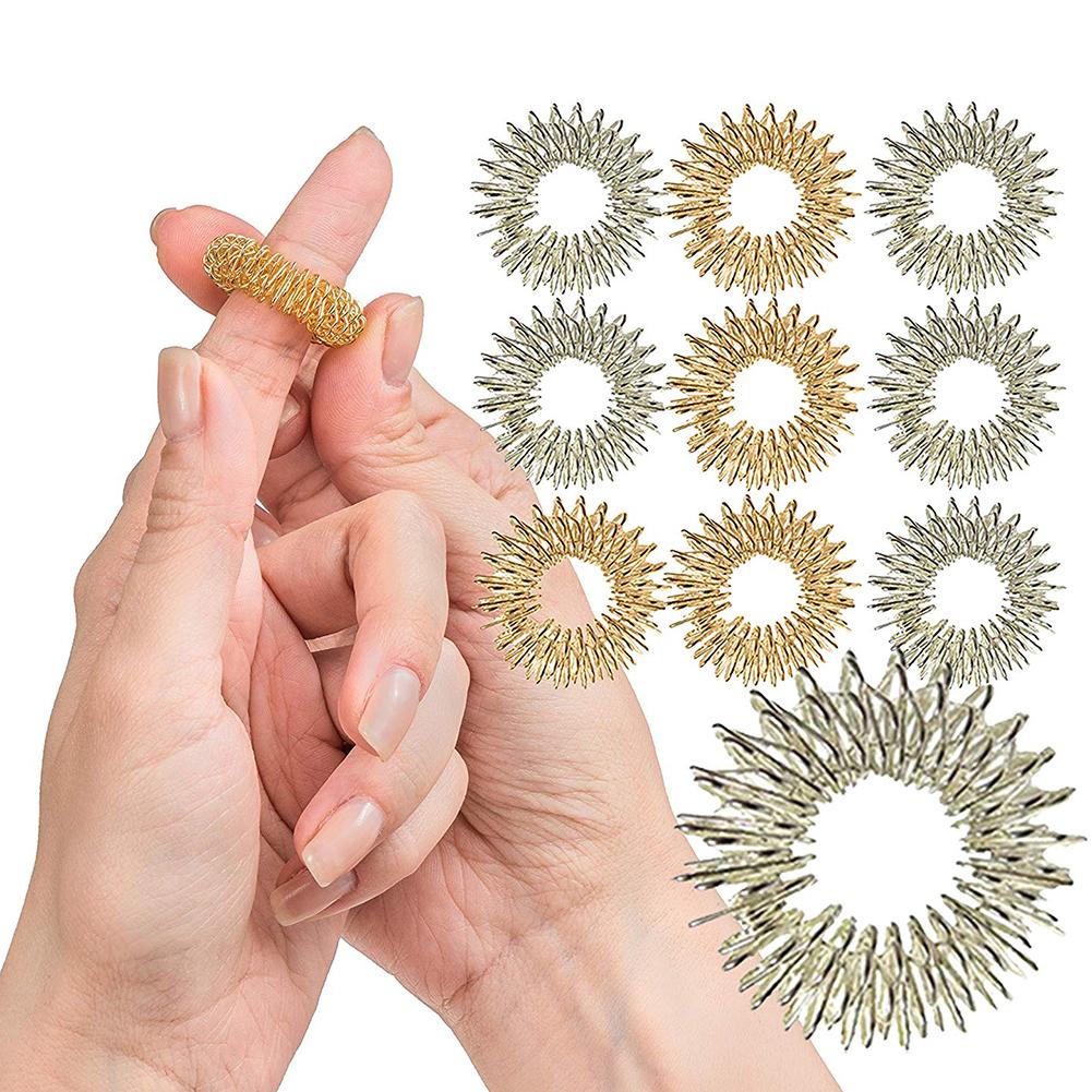 TBH 10 Stück Spiky Massage Fingerring Fidget Sensory Kinder Erwachsene Gesundheitspflege Spielzeug Werkzeug 10pcs