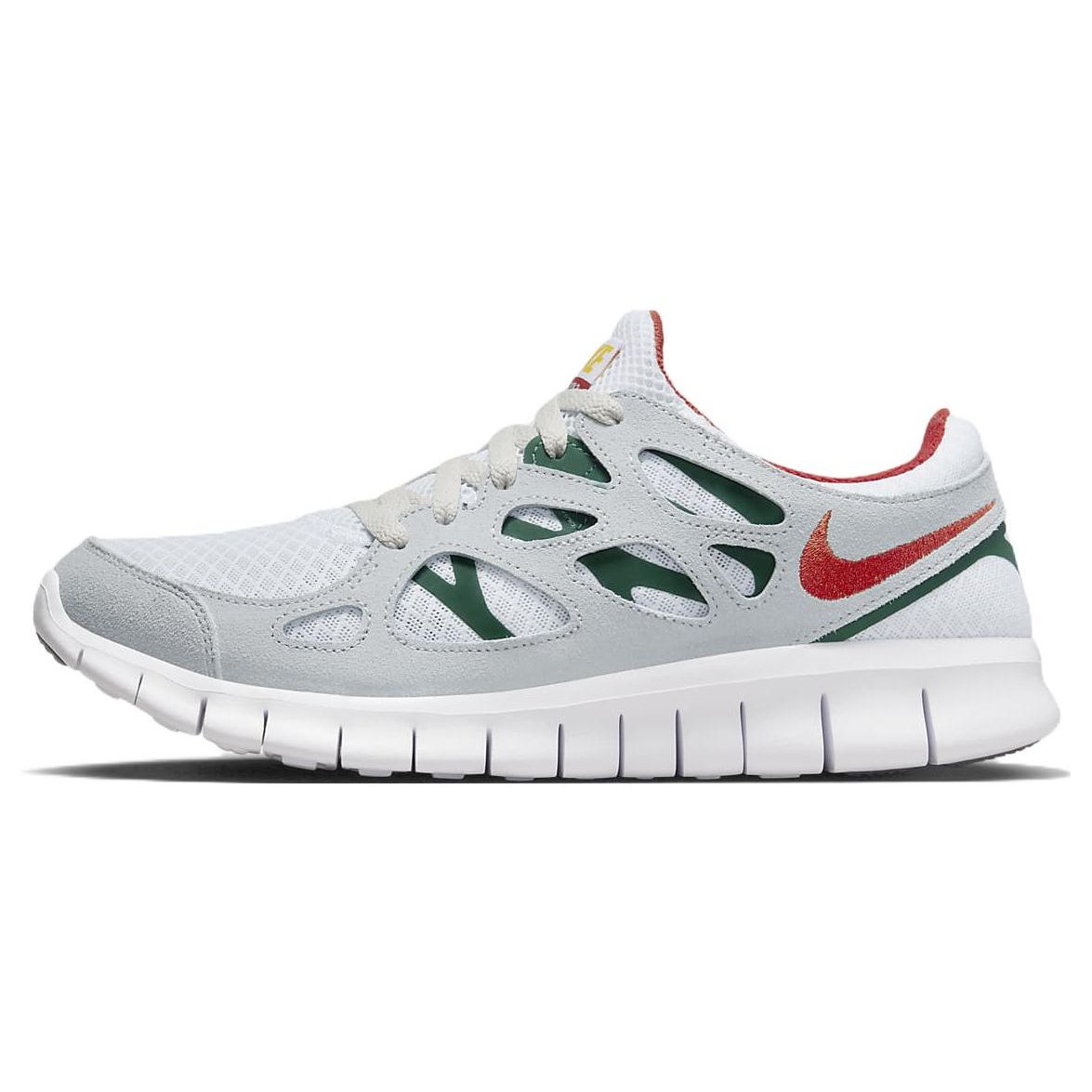 Nike Free Run 2 Weiß Gorge Green Zinnoberrot Herren Sneaker Amarillo 537732-102 42.5
