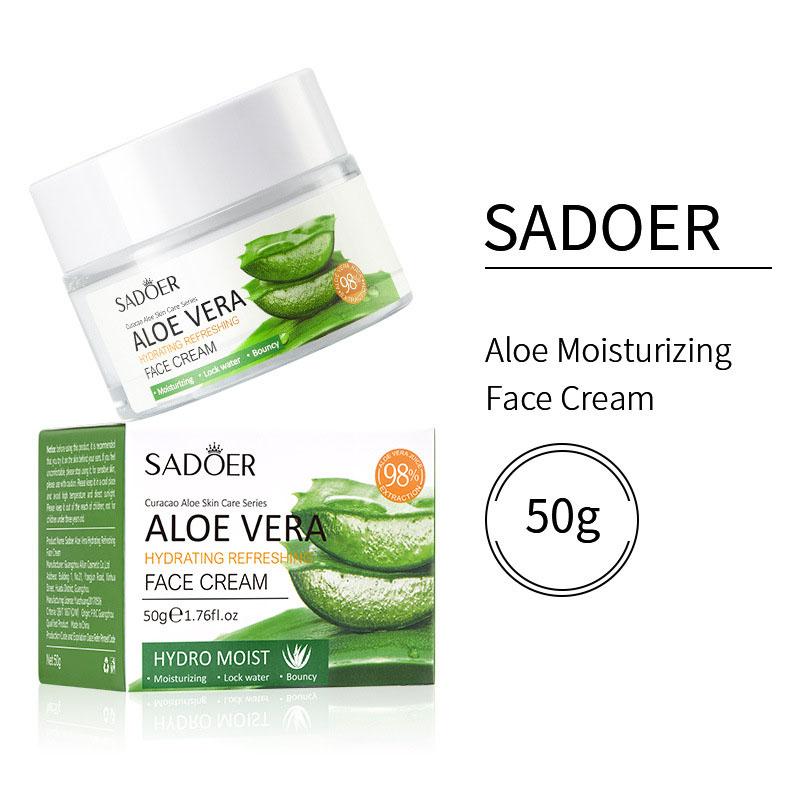 SADOER Aloe Vera feuchtigkeitsspendende Gesichtscreme spendet der Haut Feuchtigkeit und Vitamin C Gesichtscreme aloe