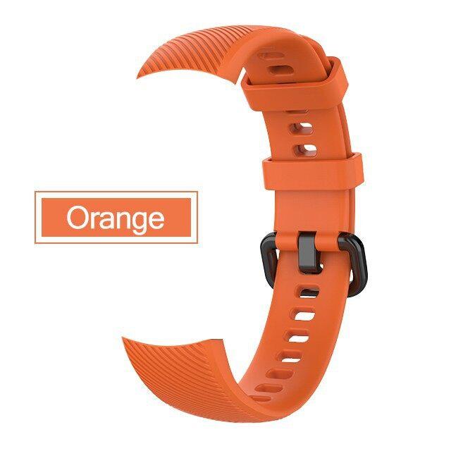 Armband für Honor Band 5 4 Armbänder Sport Buntes Band Silikon Ersatzarmband für Honor Band 5 Smart Zubehör for honor band 5 orange
