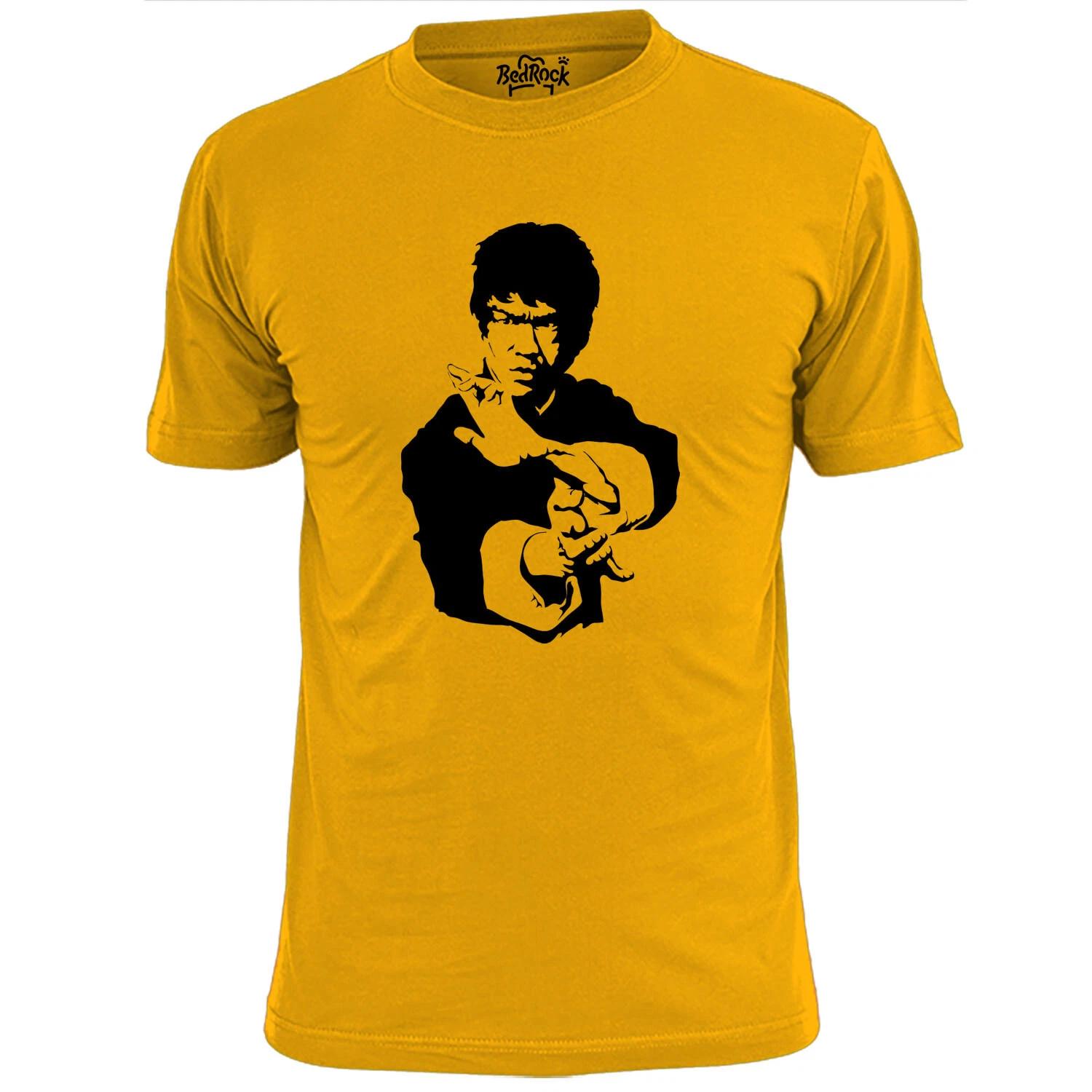 Herren Bruce Lee Silhouette V1 T-Shirt Kampfsport Karate Kung Fu 2XL black