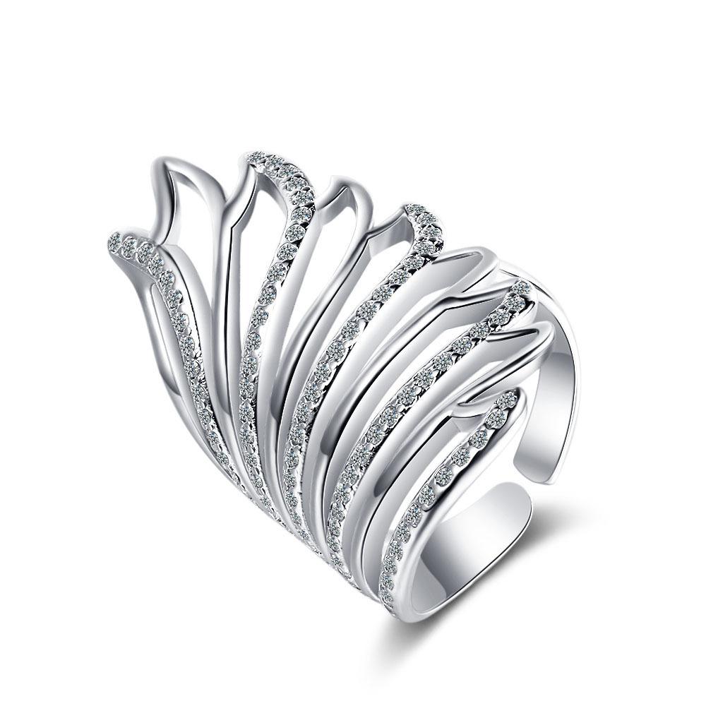 POMOiii Ring Weiblich Koreanisch Süß Set Diamant Engelsflügel Offener Ring Ring Fingerring Einzelring Kinder