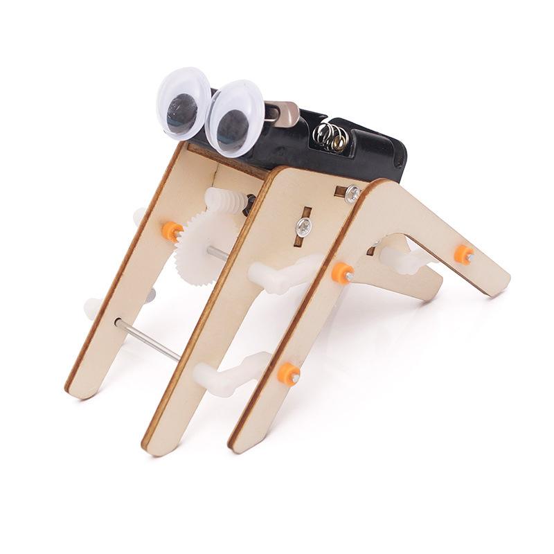 DIY Wissenschaftsspielzeug Spinnen Bionisches Roboter Modell Technologie Physik Experimentelles Werkzeugkasten Lern Pädagogisches Spielzeug für Schulbedarf Y5396YY- white