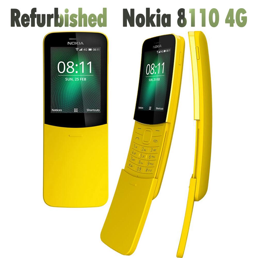 Generalüberholtes Nokia Original Nokia 8110 4G Mobiltelefon mit 2 SIM No charger schwarz