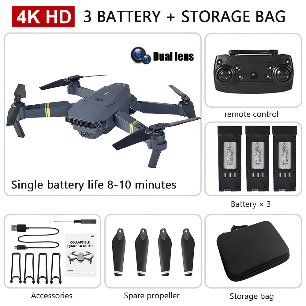 2024 neue E58 RC Drohne Professionelle 4K/1080P Wifi Weitwinkel Kamera Luftaufnahmen Flugzeug Hubschrauber 360 ° Quadcopter Klapp Spielzeug Geschenk dual camera 3 battery