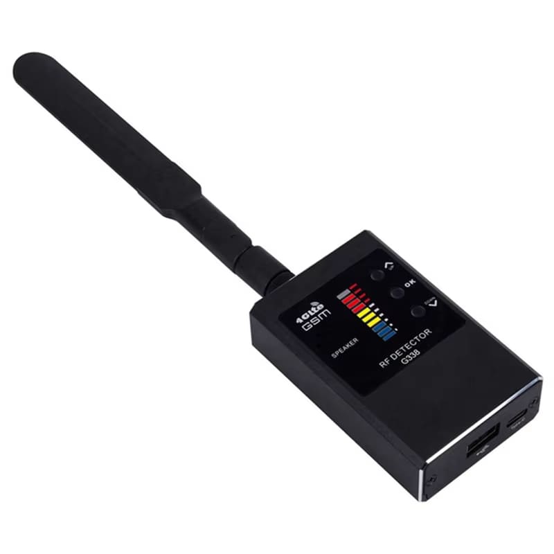 Anti-Kamera-Detektor, HF-Signal, kabelloser Kameraobjektiv-Bug-GPS-Tracker, magnetischer GSM-Geräte-Scan-Finder, Infrarot-Kamera-Erkennungsinstrument G338 black