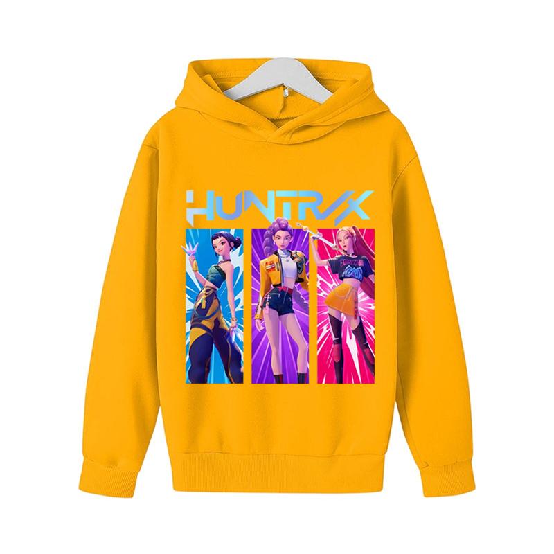 Kinderbekleidung KPop Devil Hunter Modisch Niedlich Sweatshirt Mädchen Neuer Film Sportlicher Hoodie K-Pop Devil Hunter Lässiges Oberteil 140cm gelb