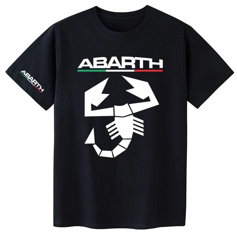 Abarth Scorpion 100% Baumwolle Herren T-Shirt Abarth Scorpion Weiß Schwarz Autos Sport Racing Italien Motor Tuning Rallyeauto Herren T-Shirt M
