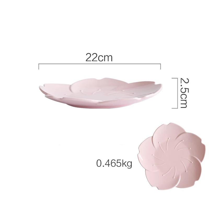 Japanische Sakura Bone China Speiseteller Kirschblüten Glasur Keramikteller Steak Obst Nüsse Tablett Salatschüssel Snackschalen Teller Pink