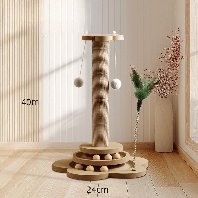 Katzenkratzbrett ist verschleißfest und wirft keine Krümel ab Säule Kratzbaum Katzenangel Katzenspielzeug Katzenhängematte Katzenklettergerüst Integriertes Katzenspielzeug