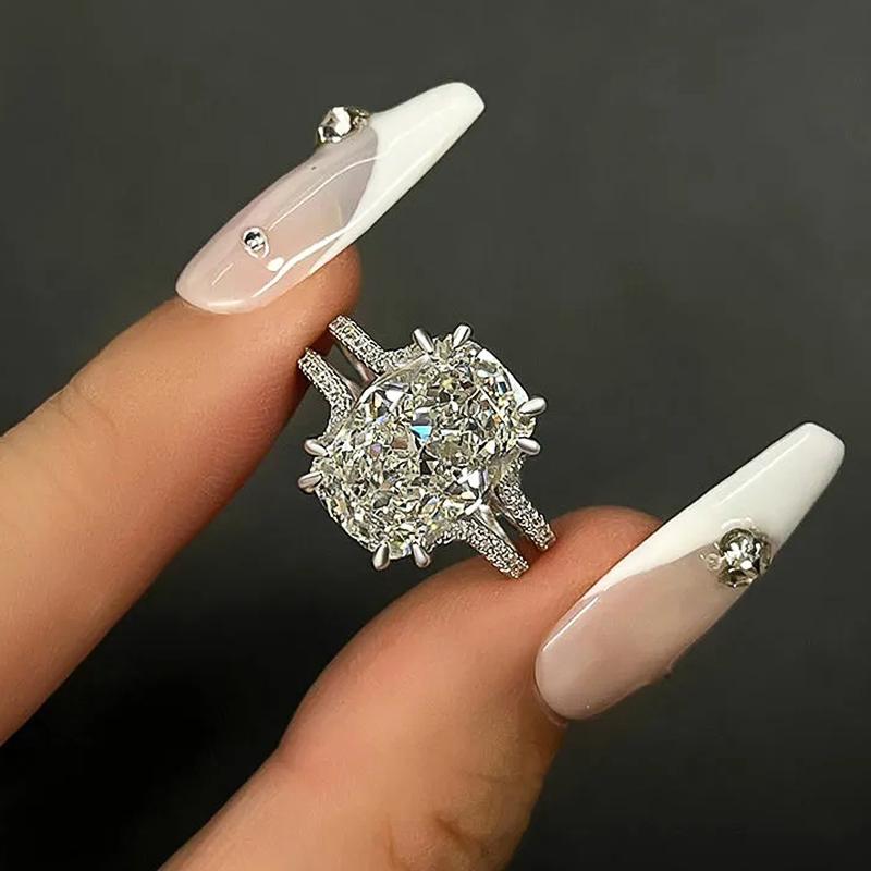 Huitan Große Kristall Zirkonia Ringe Neu Designte Damen Accessoires Ewigkeit Hochzeits Verlobungsringe Neuer Modeschmuck 10 gray