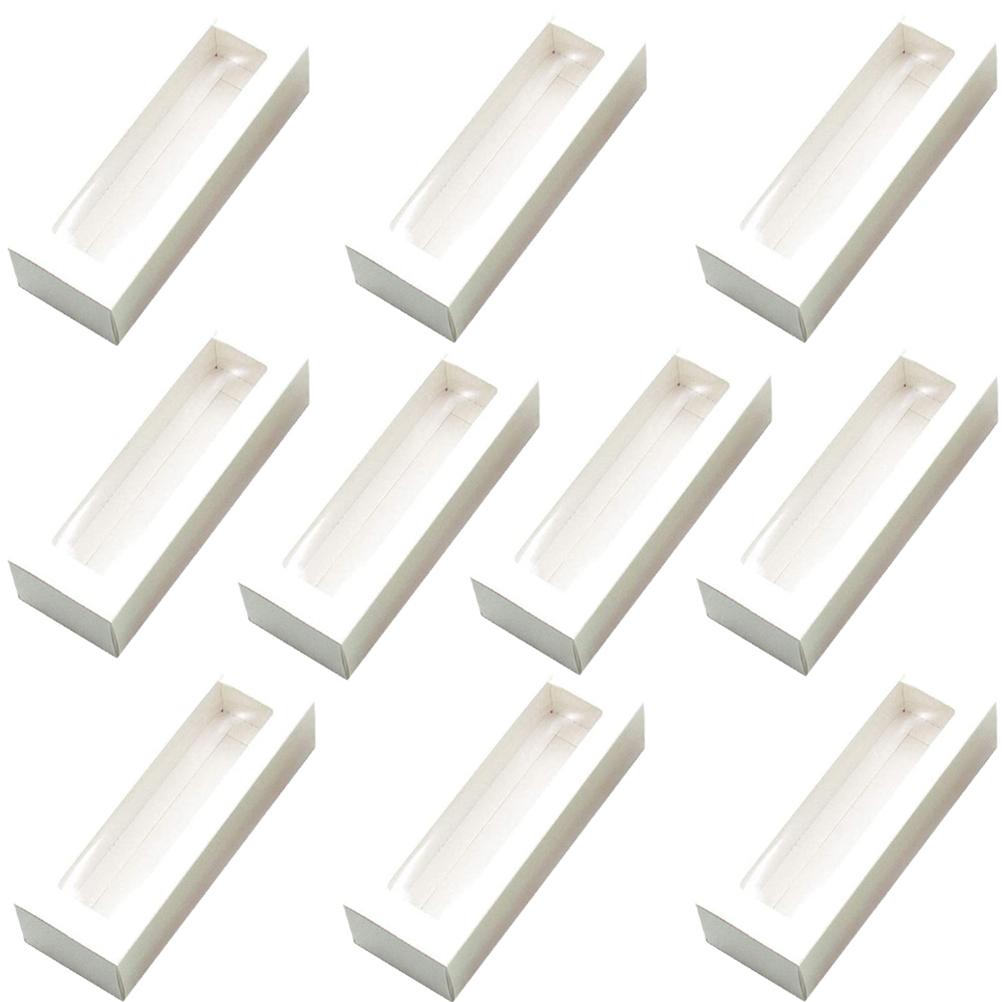 10 stücke Klar Fenster Papier Verpackung Boxen Macaron Boxen Container für Home Dessert Shop weiß