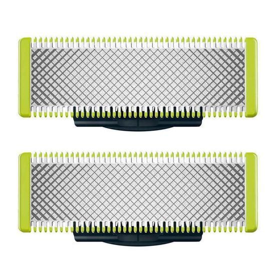 2 Stück Ersatzklingen für Philips One Blade QP220/50 Elektrorasierer Edelstahl Herren Rasierer Bartschneider Klingenkopf Ehemann Vater Geschenk 2pcs
