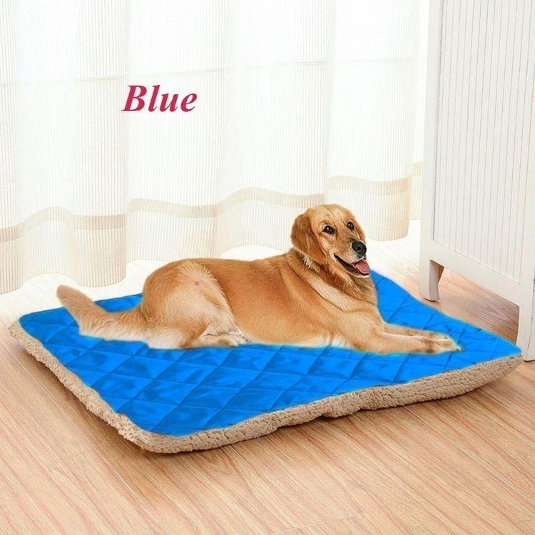 M-3XL Große Hunde Kleine Hunde Katzen Welpenkissen 8 Farben Katzenbett Weiches Plüsch-Hundebett L blau