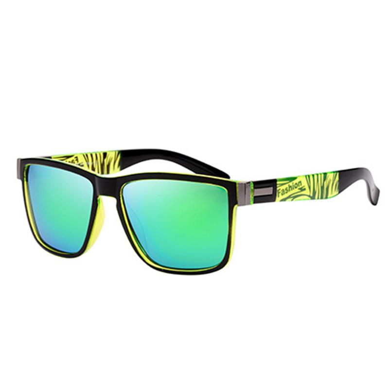 Neu Polarisierte Sonnenbrille Männer Frauen Quadratische Marke Vintage Klassische Fahren Sonnenbrille Für Männer Shades Männliche Schutzbrillen Brillen UV400 grün