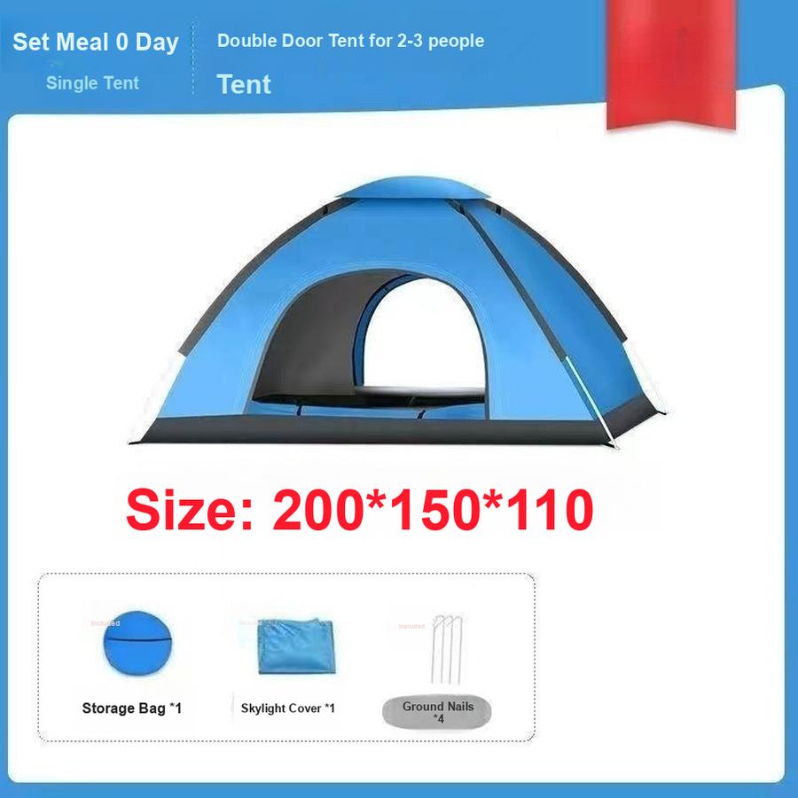 2-4 Personen Instant Zelt Outdoor Strand Camping Schutz Zelt Pop-Up Zelt Tragbar 2*1.5*1.1m blau