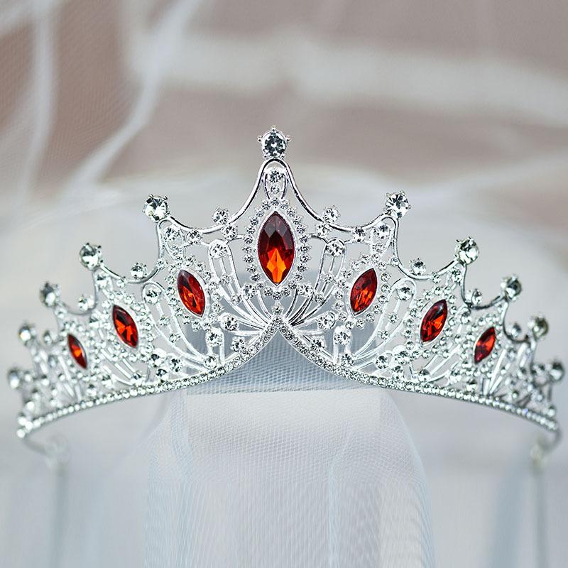Bunte Braut Tiara Luxus Barock Geburtstag Hochzeit Hochzeit Kinder Haarschmuck Krone gray