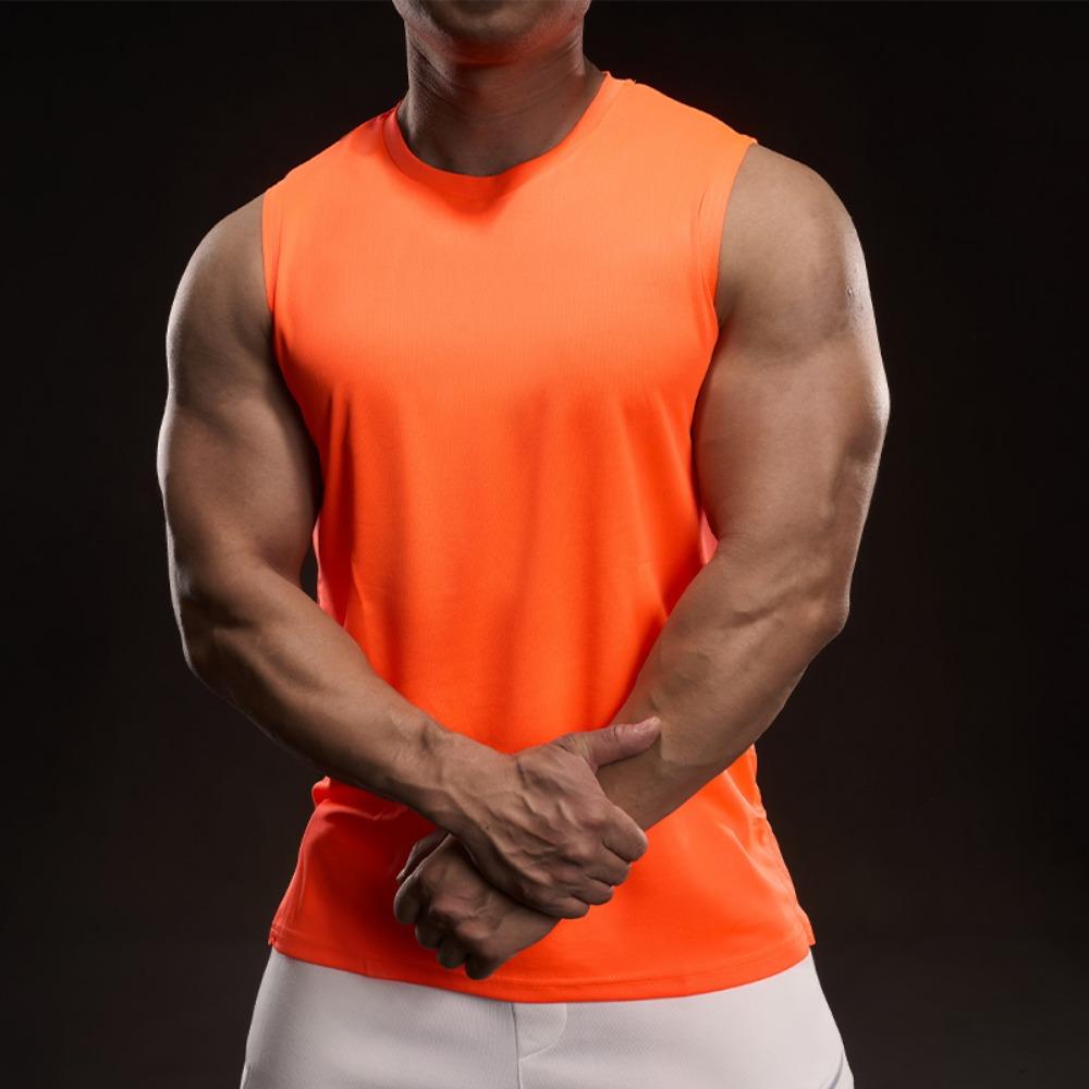 Einfaches lässiges kurzärmeliges T-Shirt Modisch sportlich schlank elastisch Fitness Outdoor-Fitness Rundhals-T-Shirt XL orange