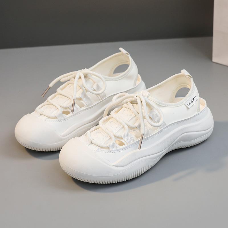 Xf801 Neue Weiße Schuhe frauen Schuhe Sommer Atmungs Erhöht Sandalen Casual aushöhlen Schuhe Bord Schuhe Mode Alle-passenden 40