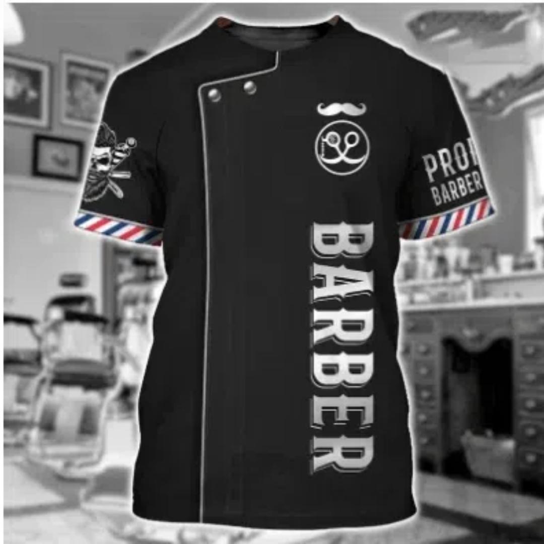 Barber shop herren T-shirts friseur frauen Kleidung vintage friseur uniformen tees arbeit Kundenspezifische produkte liefert L