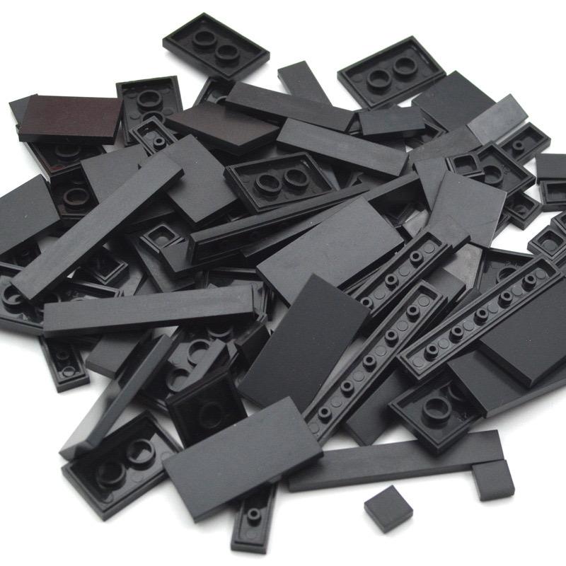 150 STÜCKE DIY Modell Glatte Dünne Bausteine MOC Mehrfarben Spielzeugteile Großfiguren Flache Fliesen Steine Pädagogisches Kinderspielzeug schwarz