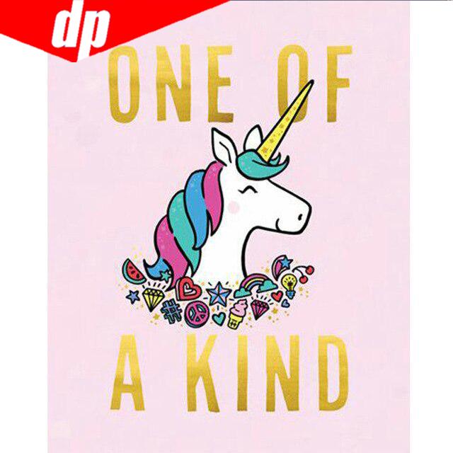 DIY-Diamant-Gemälde „Kind Unicorn“, runde Diamant-Gemälde-Sets, Diamant-Stickerei, Kreuzstich 20X30