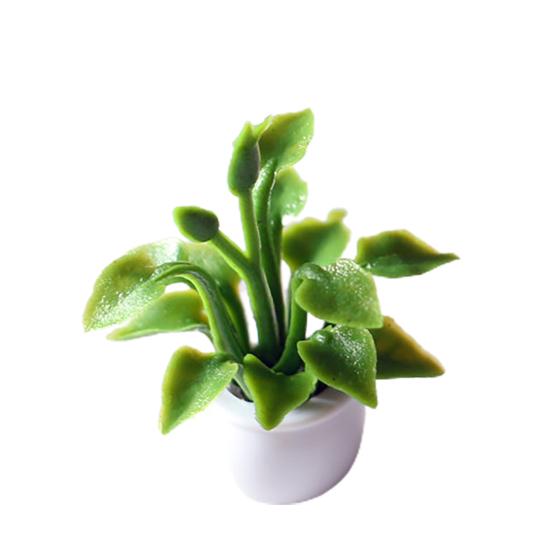 Mini Topf Zubehör Kleine Pflanze Blumentopf Hohe Puppenhaus Simulation Decor A grün