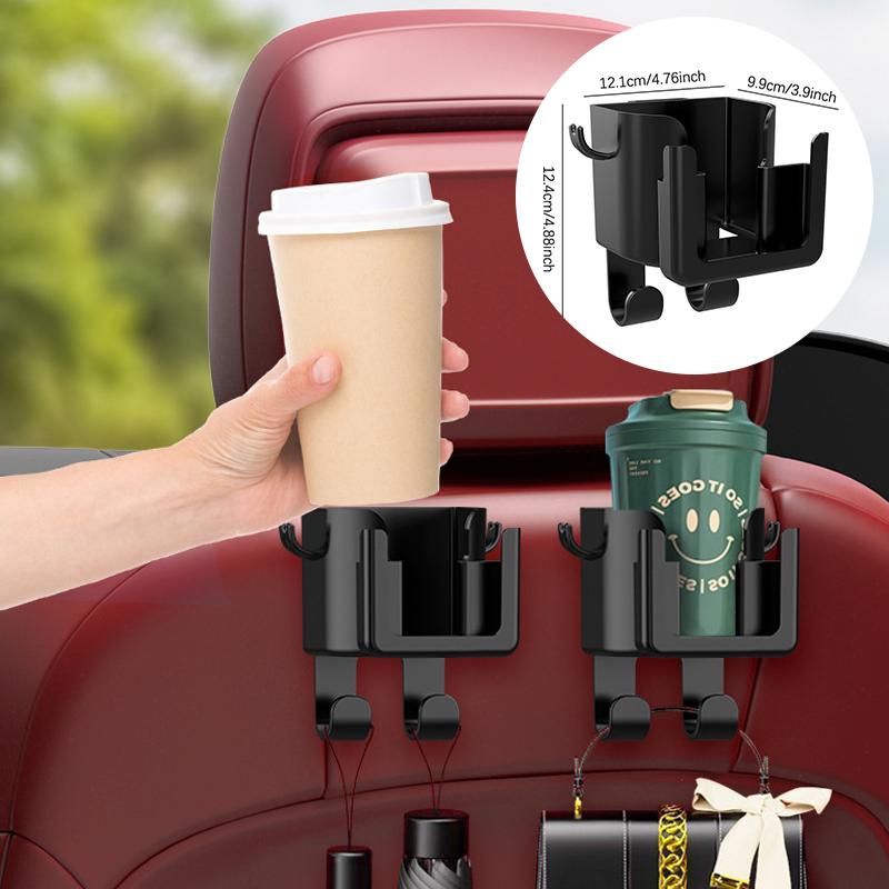 Autositz-Kopfstützen-Haken, Kleiderbügel, Aufbewahrungs-Organizer, universell mit Getränkehalter für die Handtasche, passend für universelles Fahrzeug-Autozubehör A7