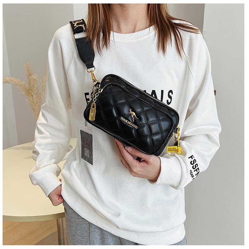 Mode Damen Schulter Brust Tasche Neue Weiche Leder Casual Cross Body Luxus Design Damen Quadratische Tasche Brieftasche Handy Tasche 22cm x 4cm x 14cm