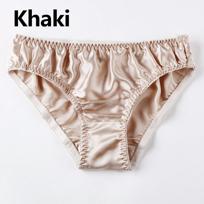 Rosa weiche Unterwäsche für Damen, Höschen, Schlüpfer, Dessous, Seidenunterwäsche, Unterwäsche L khaki