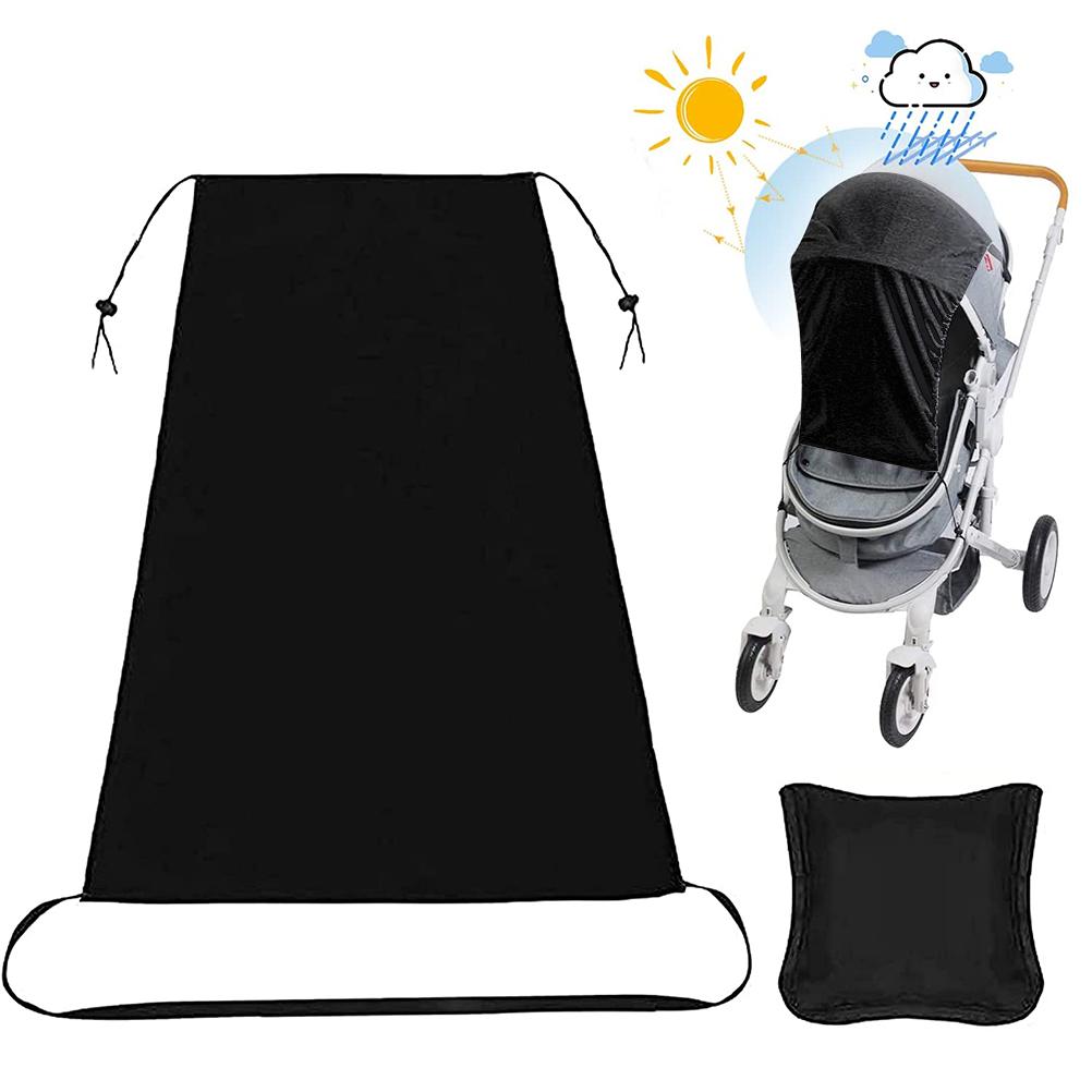 Universeller Sonnenschutz für Kinderwagen UV-Schutzabdeckung 50+ Kinderwagen-Sonnenschutz Wasserdicht und Auf und Ab schwarz