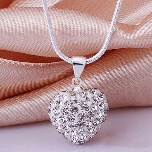 Orion Damen-Halskette mit Vogue-Kristallsteinen, Liebesherz-Anhänger, Halskette, Schmuck One Size weiß