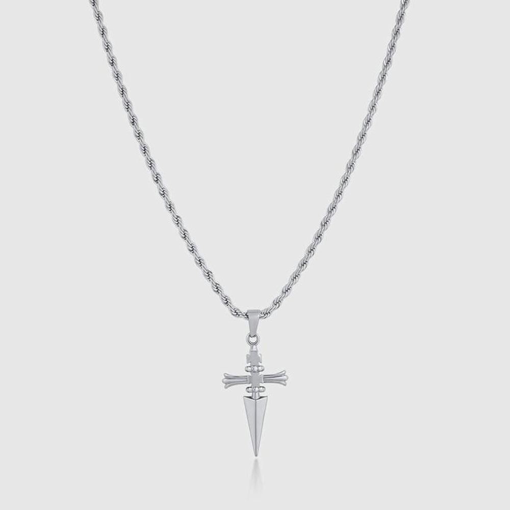 Anime Halskette für Männer Urteils Kette Halskette H-X-H Anhänger Herren Schmuck Kreuz Halskette Vintage Handgefertigt Geschenk für Anime Liebhaber silber