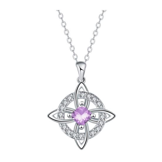 Keltischer Knoten Halskette Hexenknoten Geburtsstein Halskette Funkelnde Keltische Symbol Halskette Wicca Spiritueller Schmuck Geschenk für Frauen Mutter Ehefrau Freundin June
