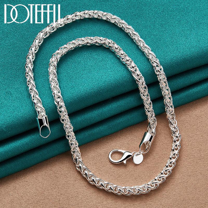 Klassische 8 mm geometrische Halskette, silberfarben, Geschenk, Modeschmuck 45cm