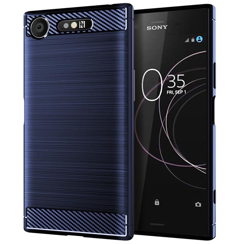 Für Sony Xperia XZ1 G8341 G8342 Silikon Fall Carbon Fiber Zurück Abdeckung für Sony Xperia ACE Weiche Stoßfest Smart Telefon fall Sony Xperia XZ1 blau