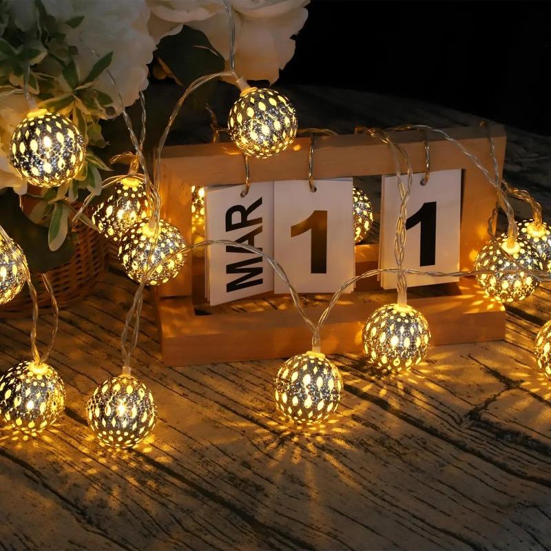 Funkelnde Lichterketten, 20 LED 16-Fuß Solarlichter, mit 8 Modi, wasserdicht für drinnen und draußen Heim-Weihnachtsbäume 1.5M 10LED-warm
