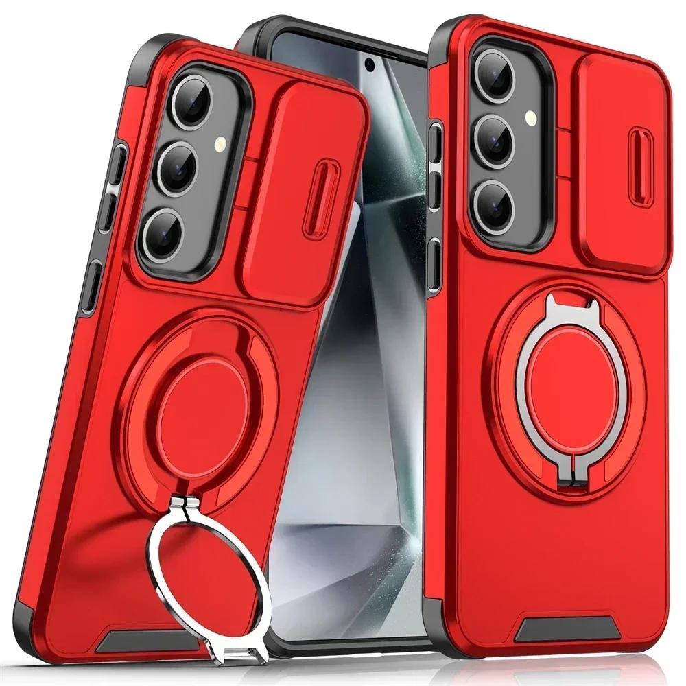 Armor Magnetische Halterung Hülle für Samsung Galaxy A56 A55 A36 A35 A16 A15 A54 NOTE 20ultra Schiebekamera Schutz Stoßfeste Hülle For NOTE 20 ULTRA