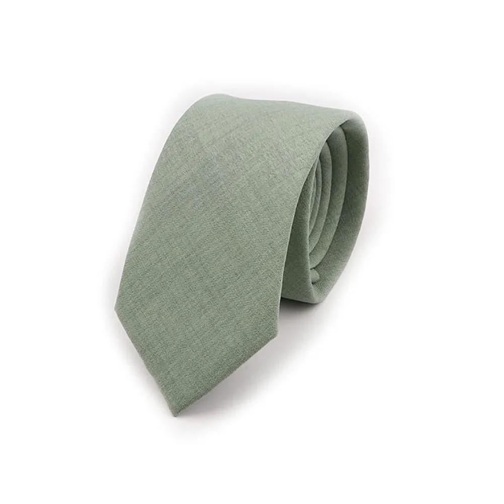 Einfarbig, handgemachte Krawatte, Baumwollkrawatten, Herrenkrawatte, schmal, rosa, salbeigrün, lässige Krawatte, Hochzeit,