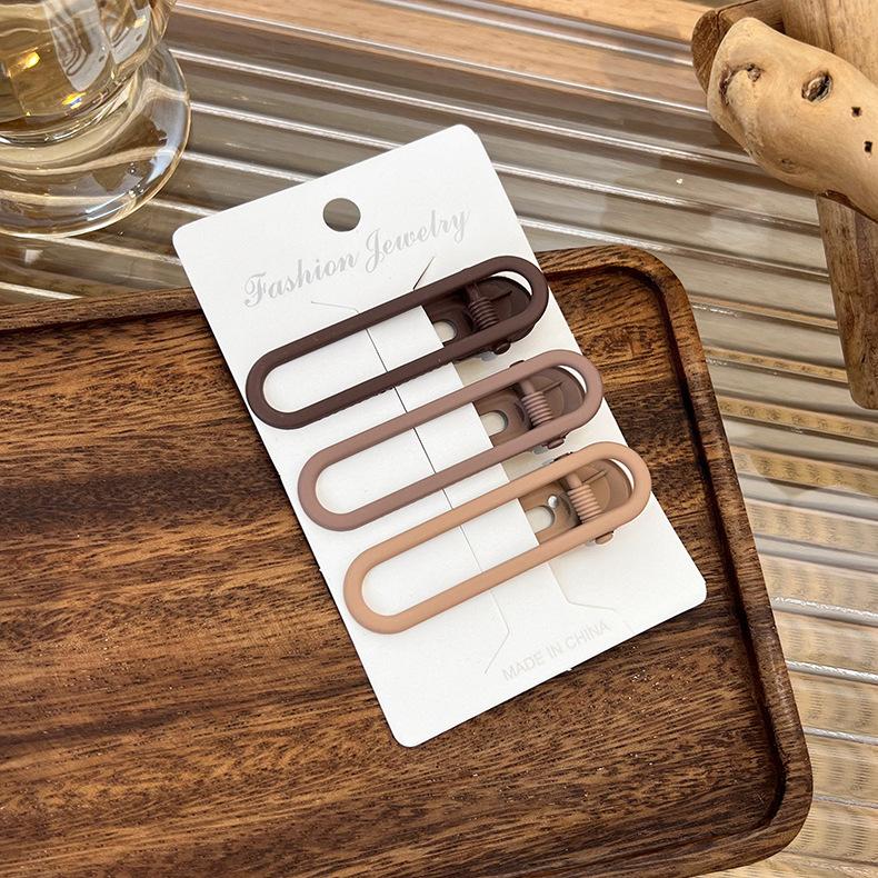 3/4 stücke Set Kaffee Haar Clips Mädchen Nahtlose Barrettes Haarnadeln BB Clips Koreanische Mode Frauen Haar Clips Headwear Haar zubehör 3pcs