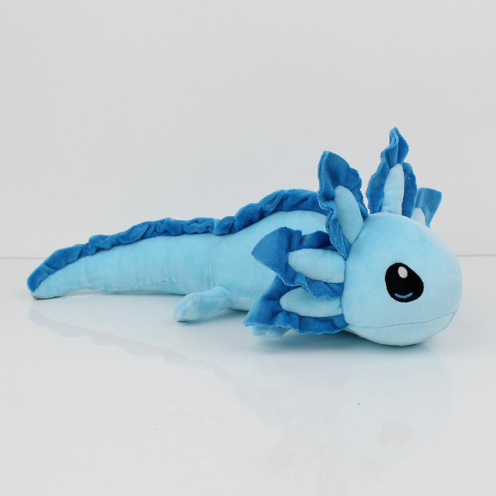 Neue Cartoon Simulation Newt Puppe Nette Axolotl Stofftier Sechseckige Drachen Fisch Puppe blau