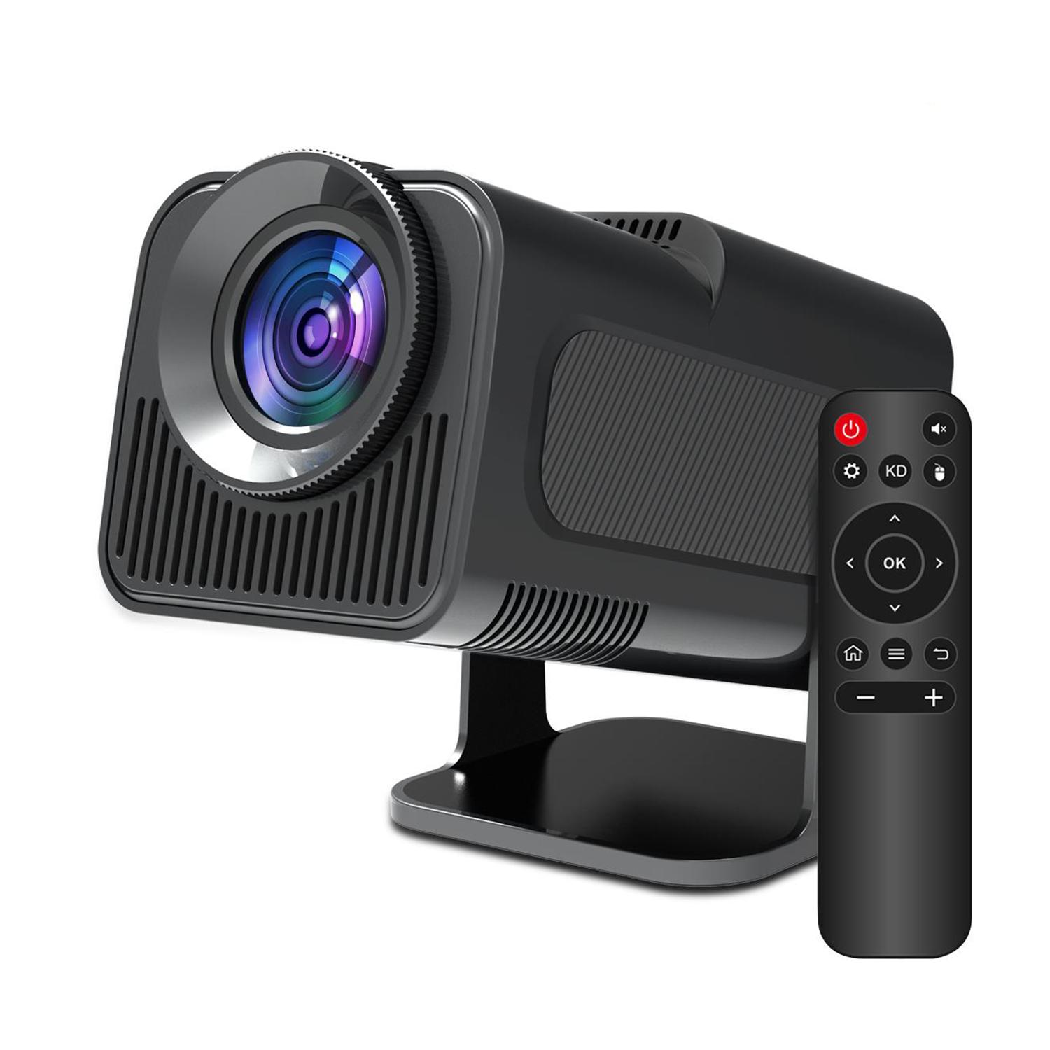 HD True HY320 1080P 4K WIFI Tragbarer Projektor 390ANSI Dual Wifi 6 BT5.0 TV Heimkino Kino für Handy Android with EU Plug schwarz