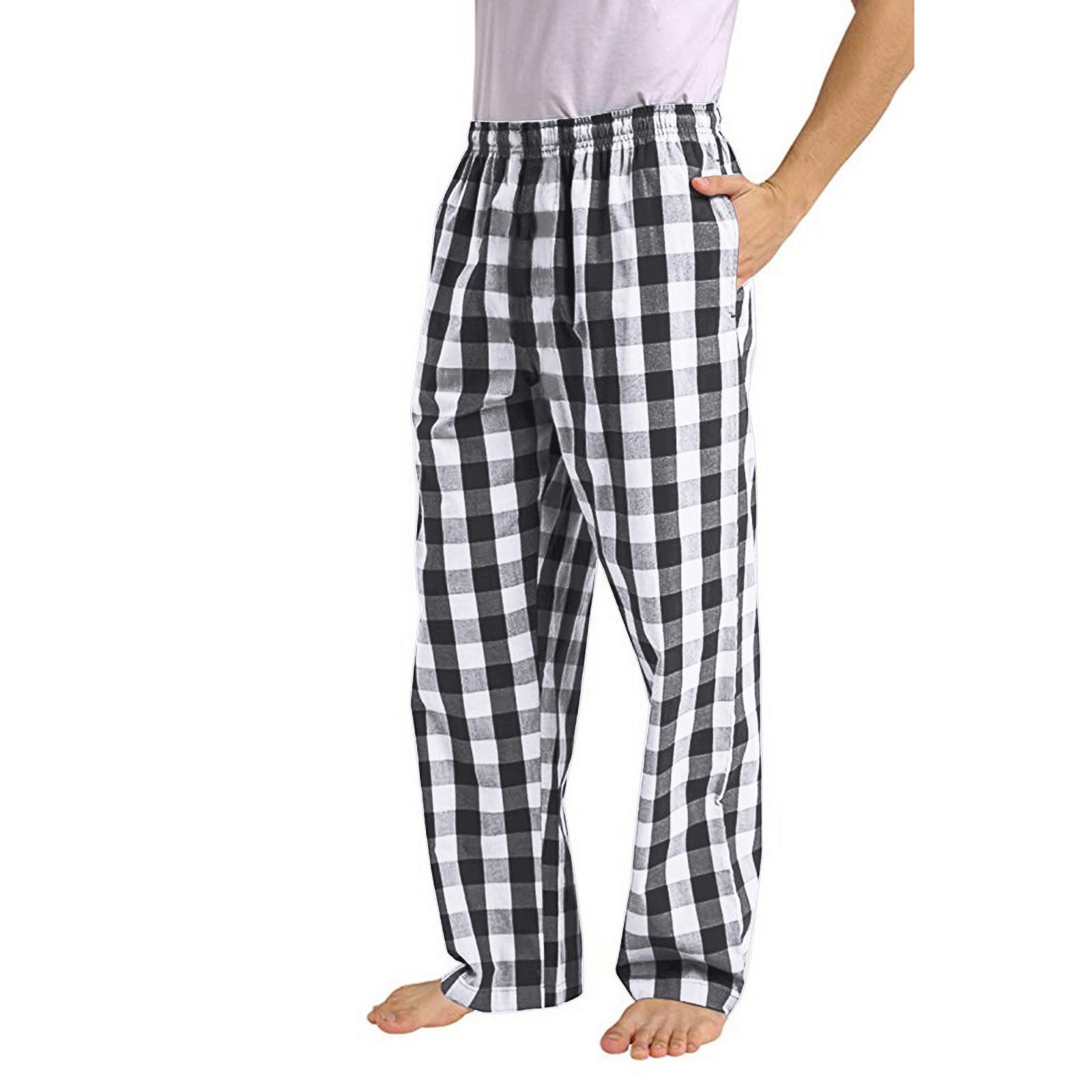Herrenmode Lässige karierte Pyjamahose Freizeithose M