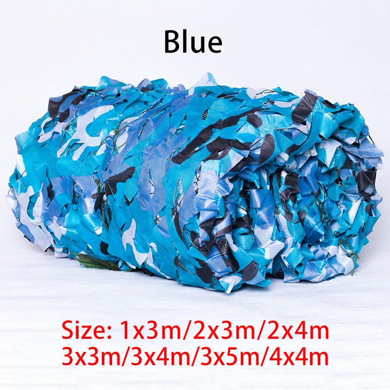 8 Farben Outdoor Dschungel Sonnenschutz Jagd Camping Tarnnetz Wüste Wald Jalousien Autoabdeckung Muti-Size Sonnenschutz 2x3m blau