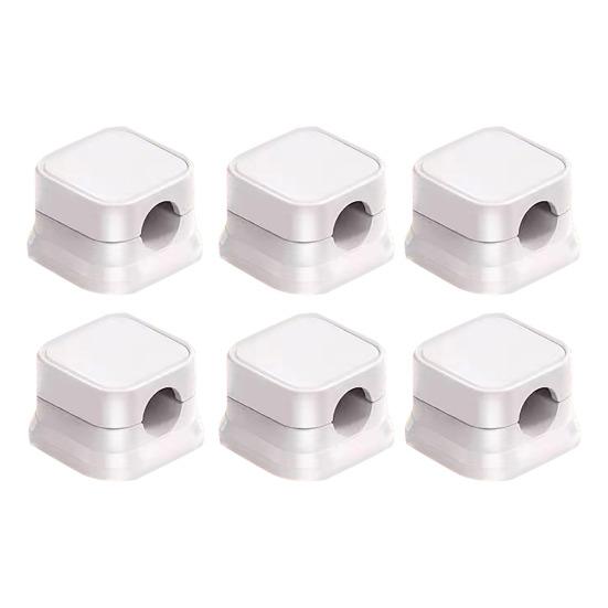 6Pcs Magnetische Kabel Clip Organizer Klebstoff Kabel Management Clips Draht Telefon USB Ladegerät Kabel 6pcs weiß