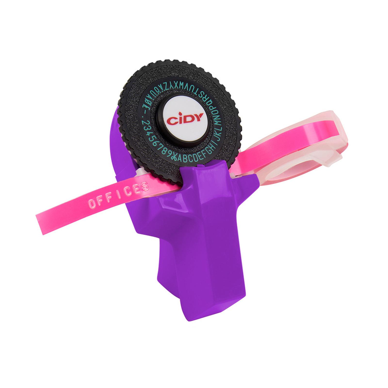 Tragbarer Mini-Etikettendrucker zum Selbermachen, 3D-Prägung, Etikettenschreiber, Drucker, Schreibmaschine mit Kunststoff-PVC violett
