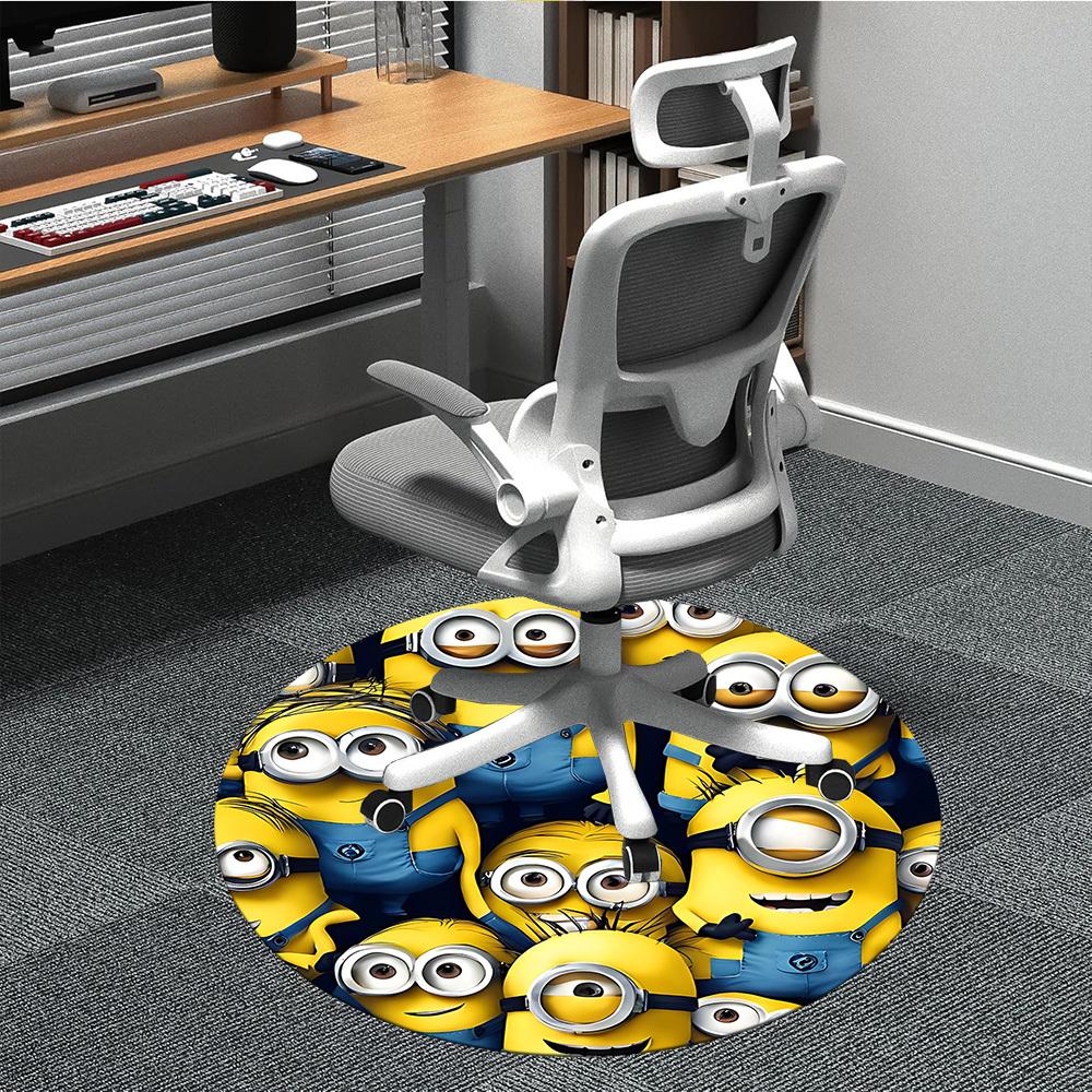 1 Stück Minions Büro Runder Teppich, Unter Bürostühlen Schlafzimmer Wohnzimmer Heimdekoration  a1022156 80cm by 80cm