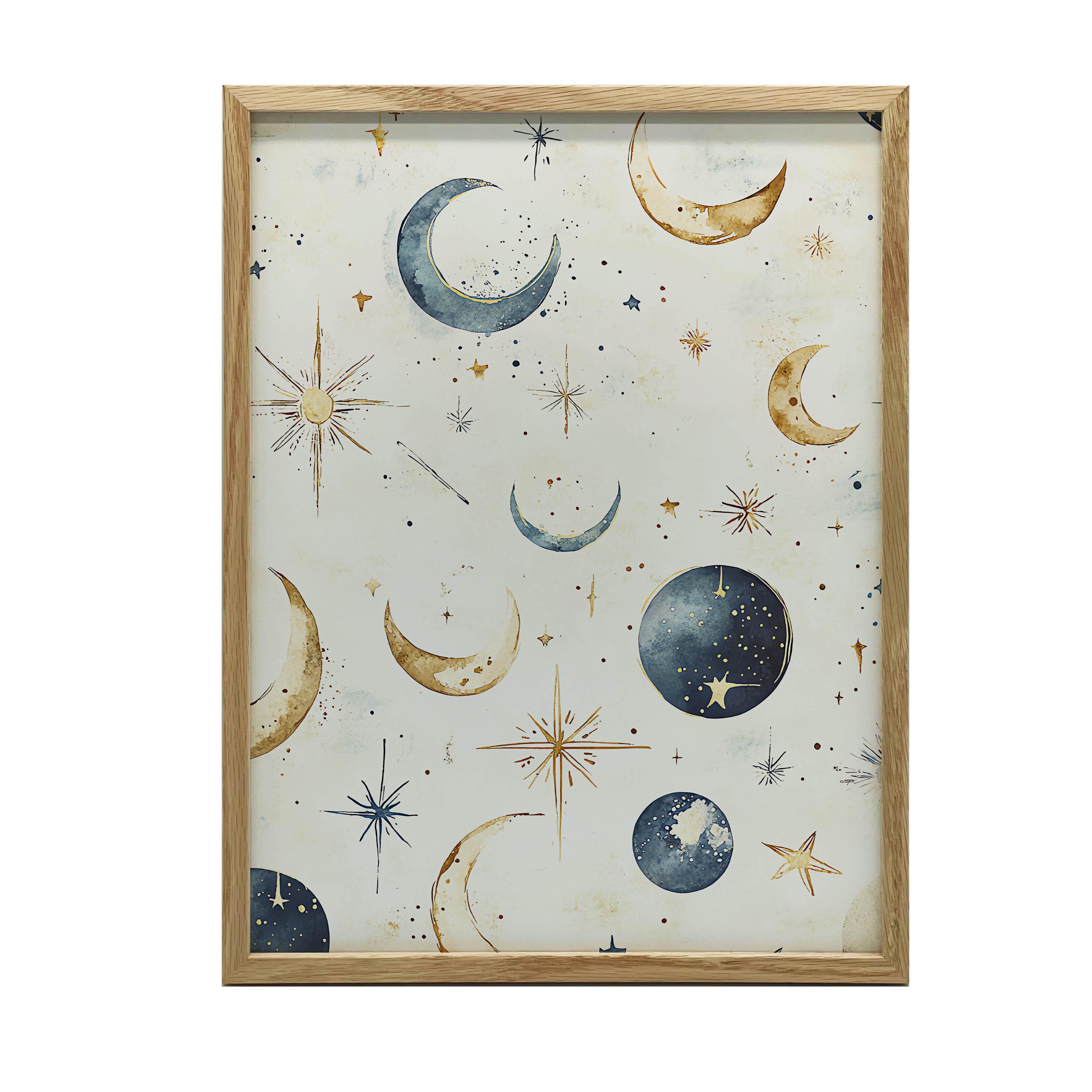 Poster Mondharmonie Poster Mondharmonie, 70X100 Cm, Holzrahmen Dunkelbraun, Papier Matt 230 Gsm 74
